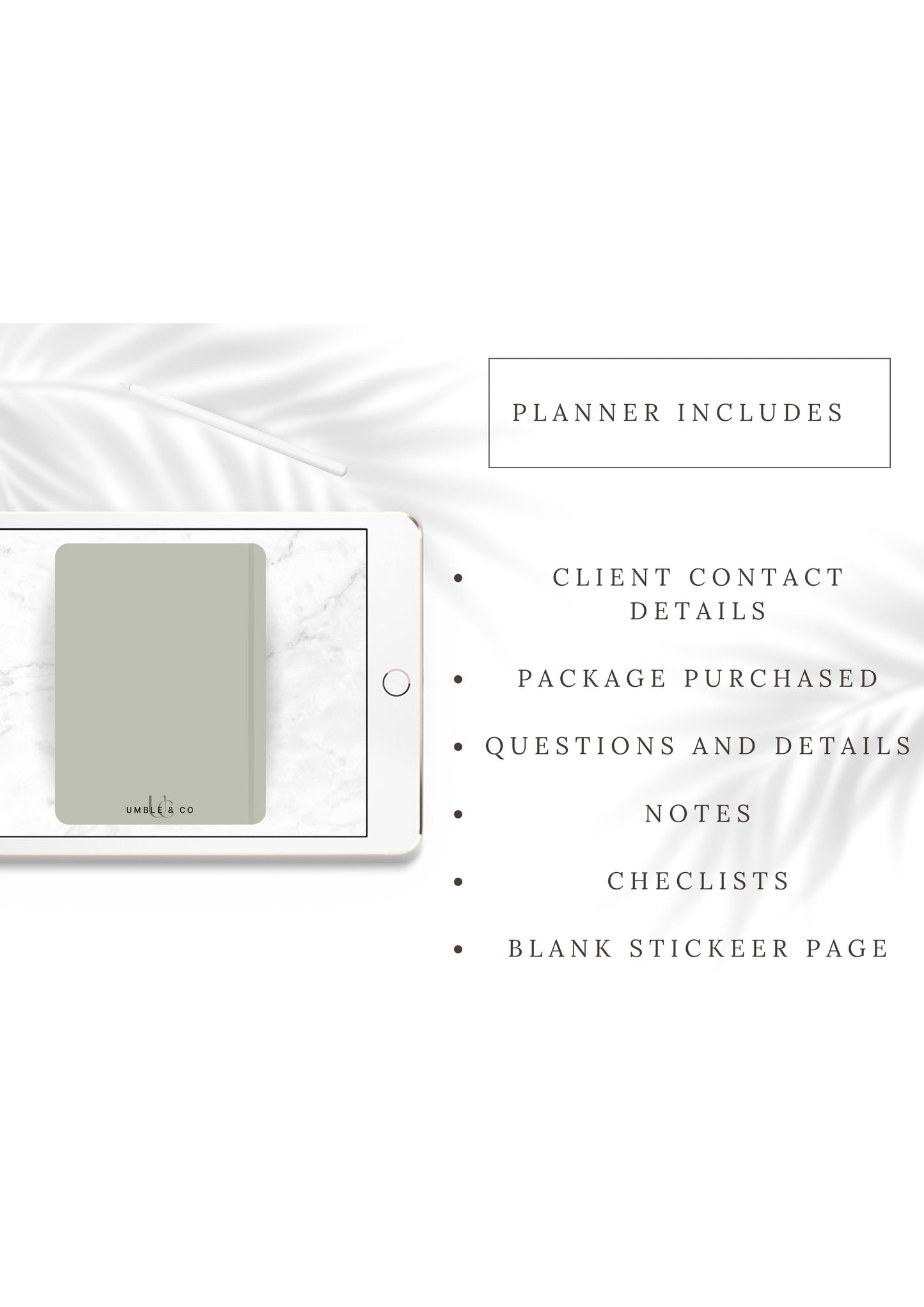 Digital Client planner for photographers