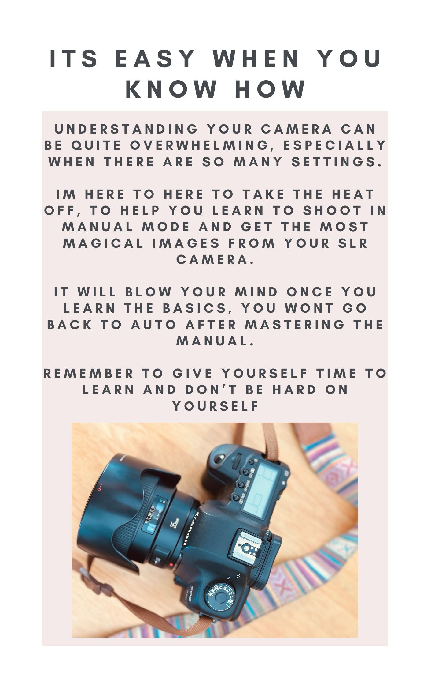 Manual Mode in Laymans terms- Use manual mode on your SLR the easy way