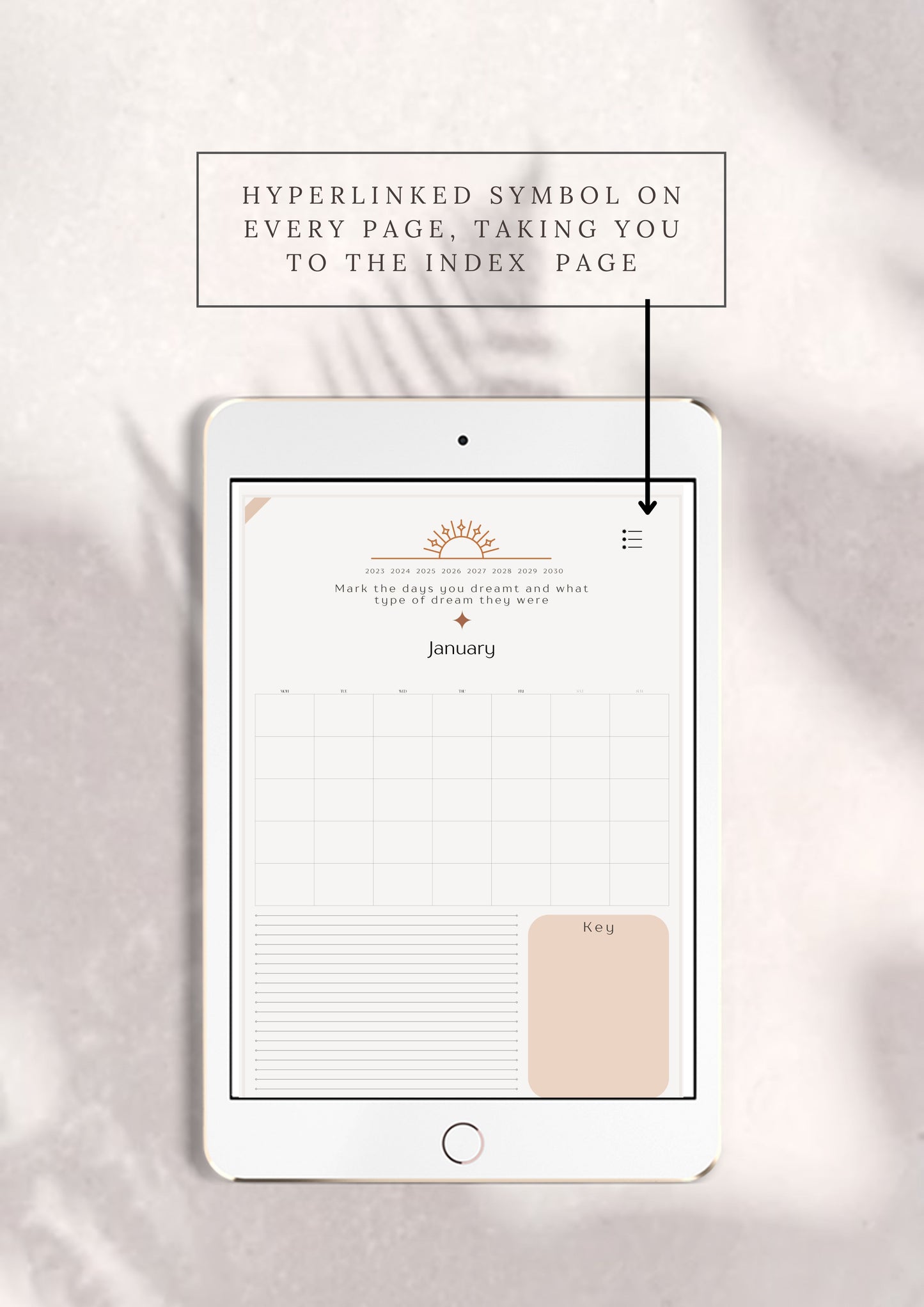 Digital Calming Boho dream journal