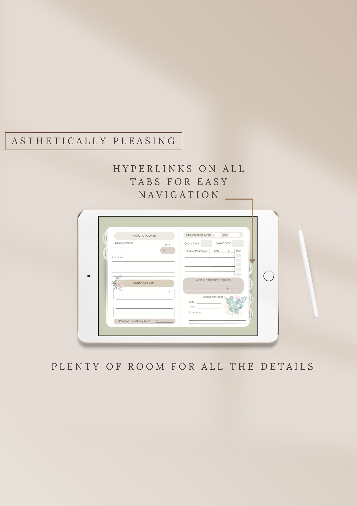 Digital Client planner for Wedding Photographers